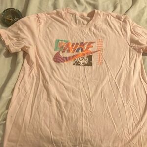 Nike pink multi-coloured streetwear tee